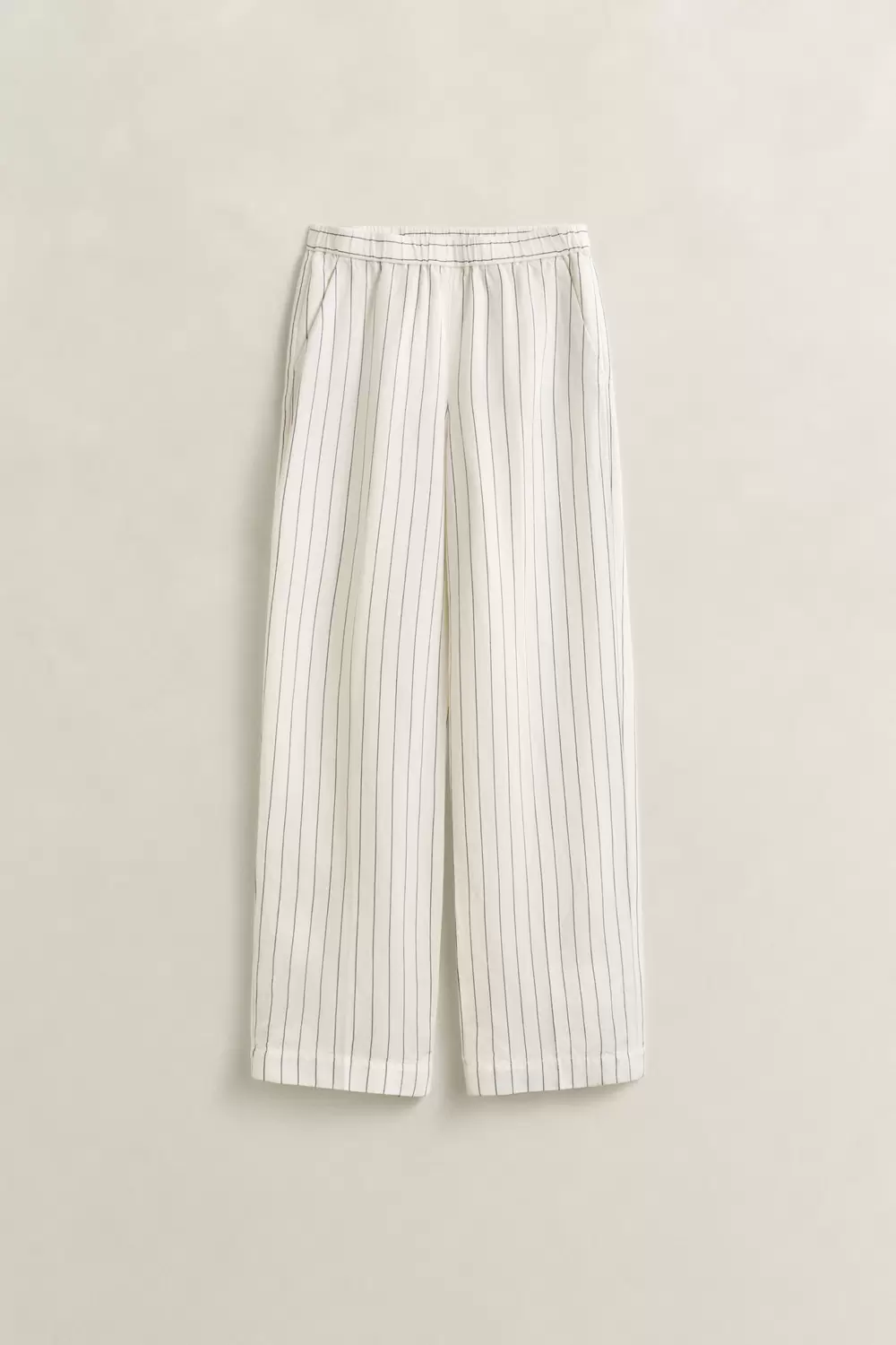 STRIPED LINEN BLEND PULL ON PANTS female