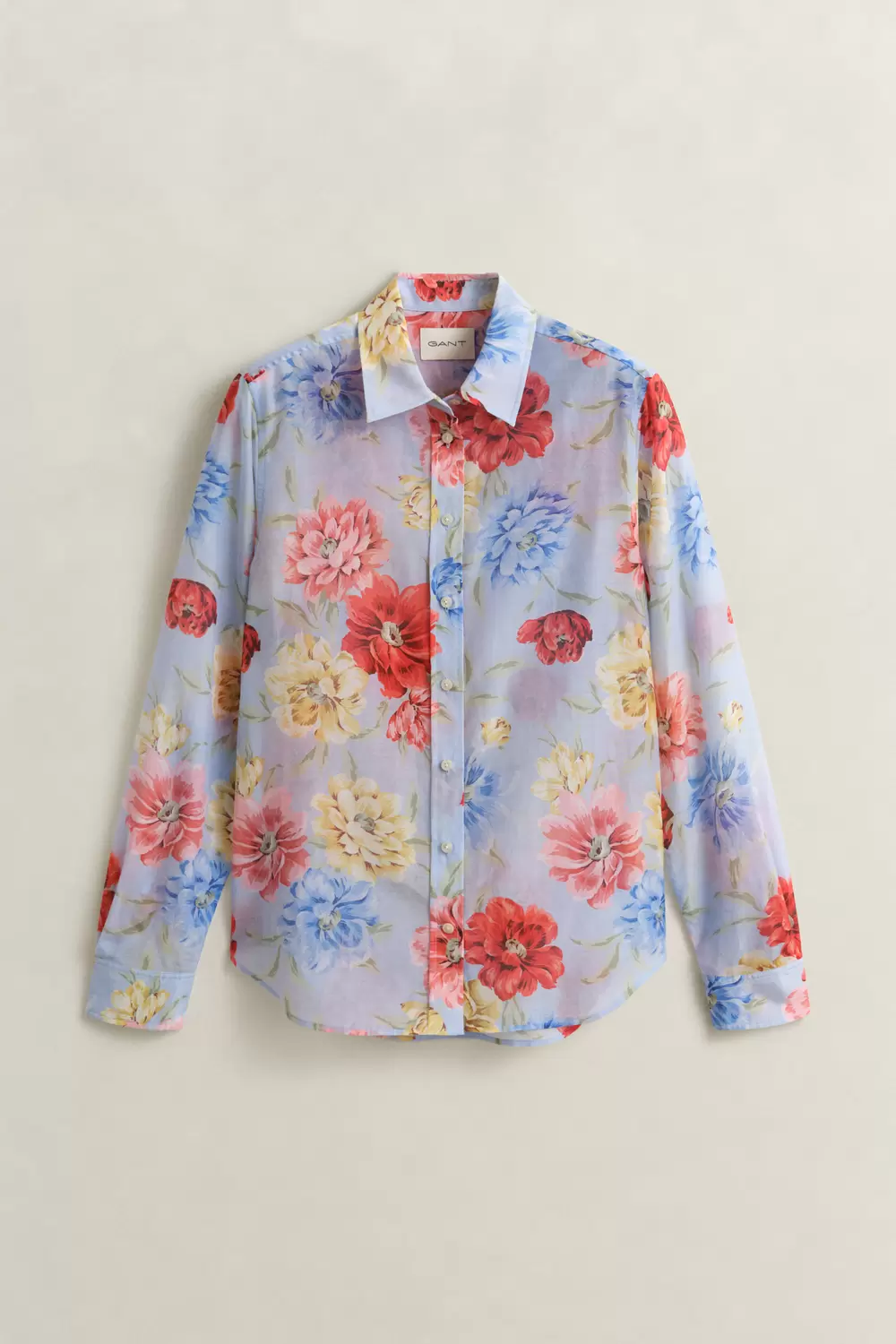 REG FLORAL PRINT CTN SILK LS SHIRT female