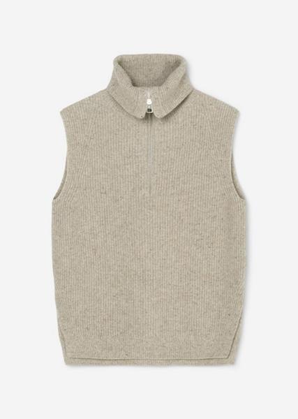 Ärmelloser Rollkragen-Pullover