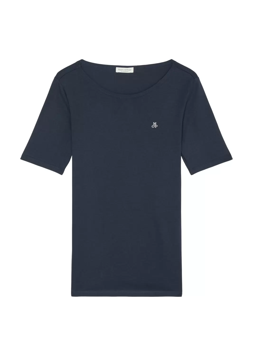 T-shirt, short-sleeve, boat-neck, logo-print