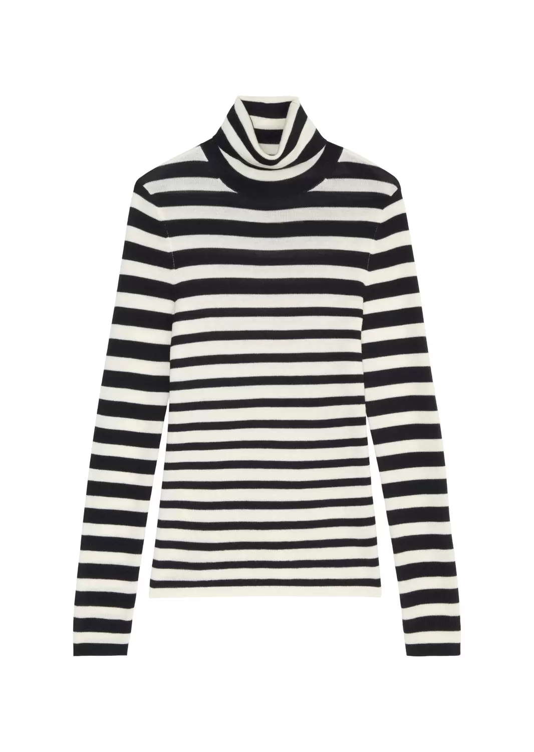 Gestreifter Rollkragenpullover slim