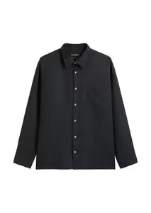 Kent collar, long sleeves, one rectangular chest pocket, linen style,BIG SIZE