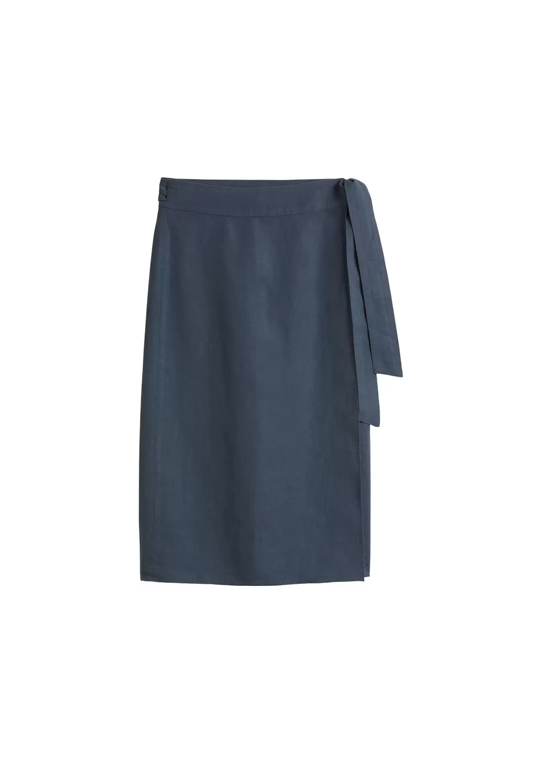 Ausgestellter Leinen-Wickelrock