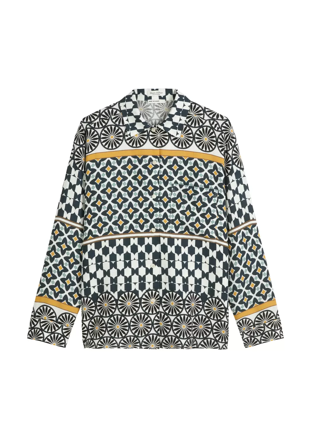 Print-Leinenbluse regular