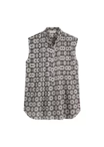 Ärmellose Print-Bluse flared