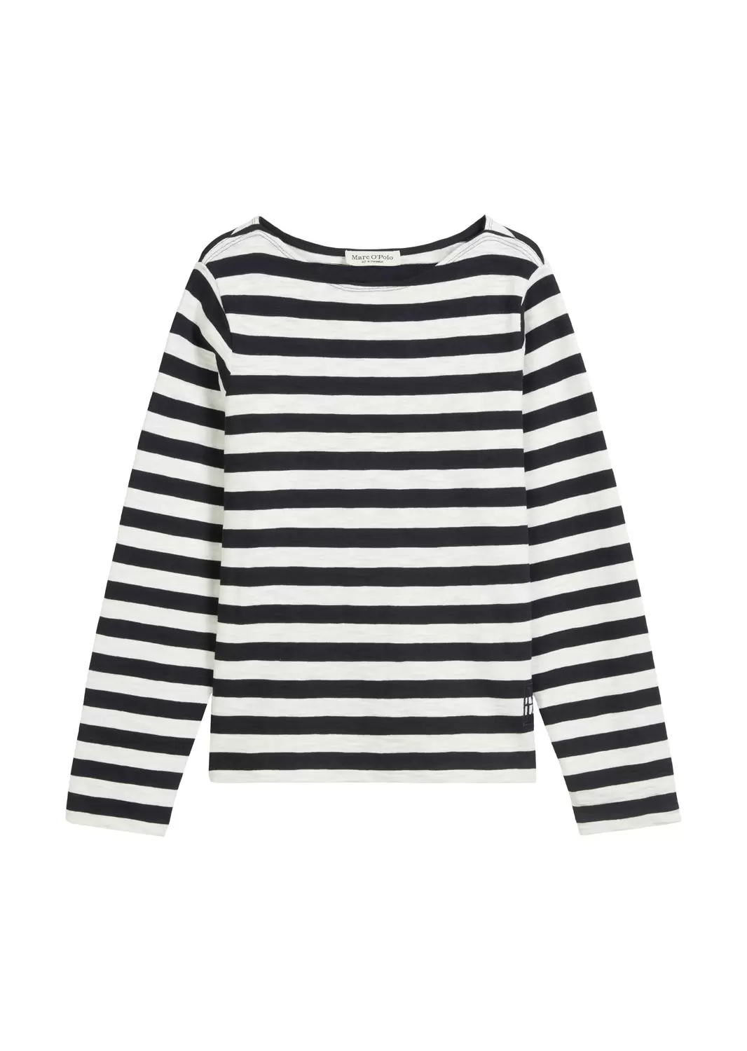 T-shirt, long sleeve, boat neck, striped