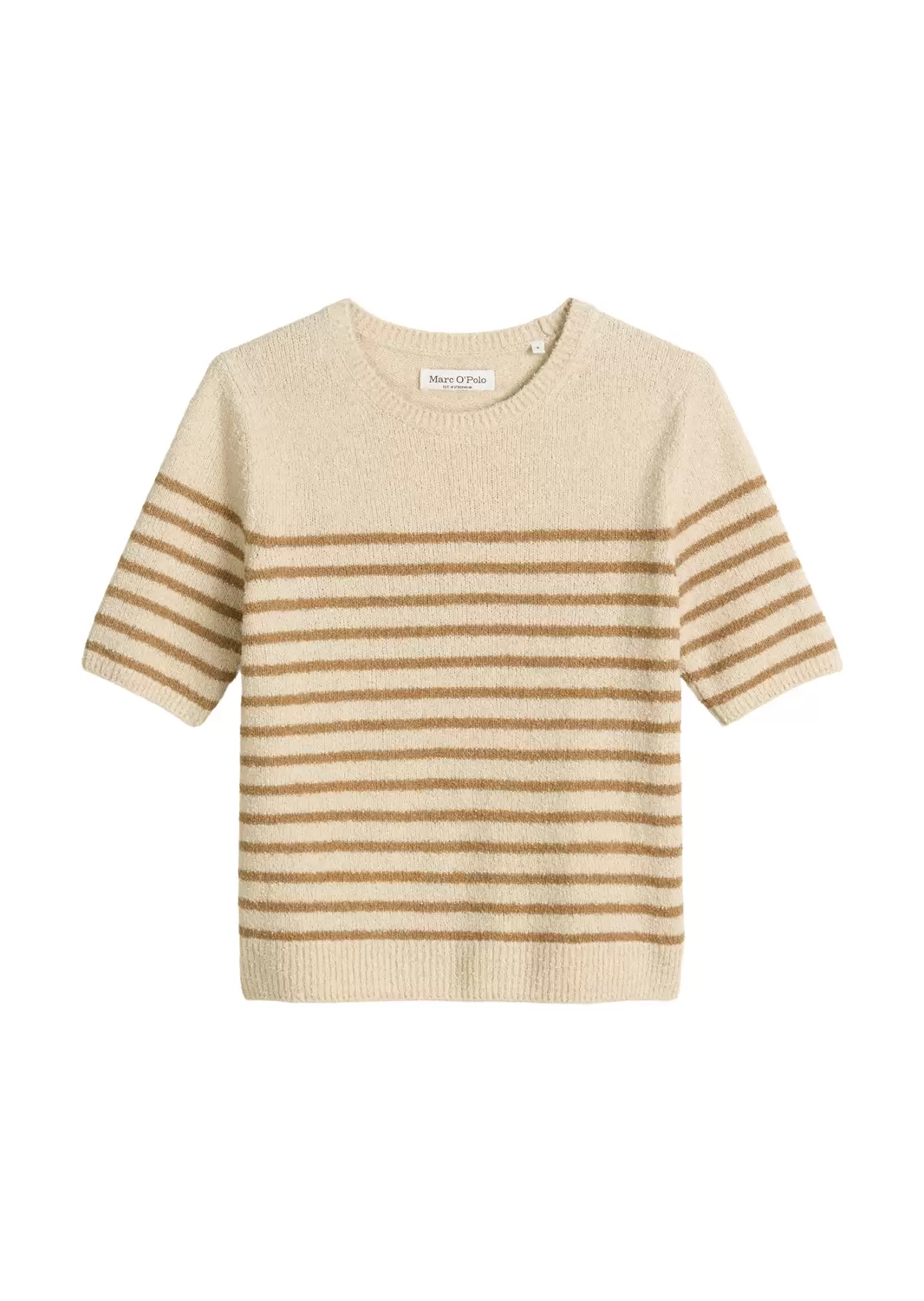 Gestreifter Kurzarm-Pullover slim