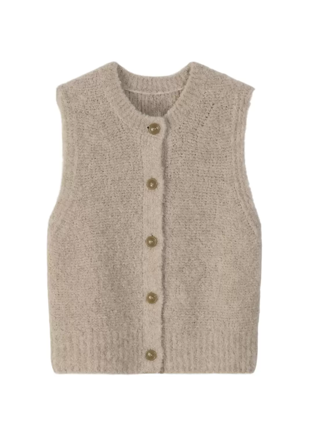 Vest, sleeveless, round-neck