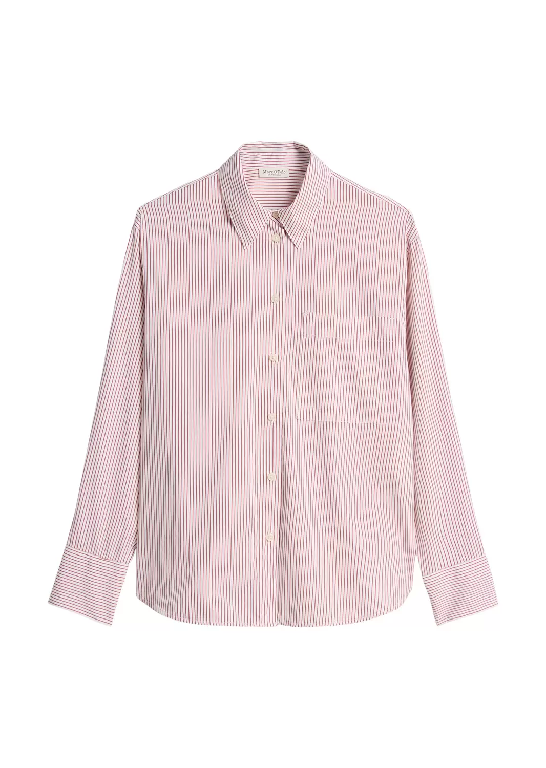 Blouse, oversized fit, long kimono sleeve, kent collar, chest pocket, stripes