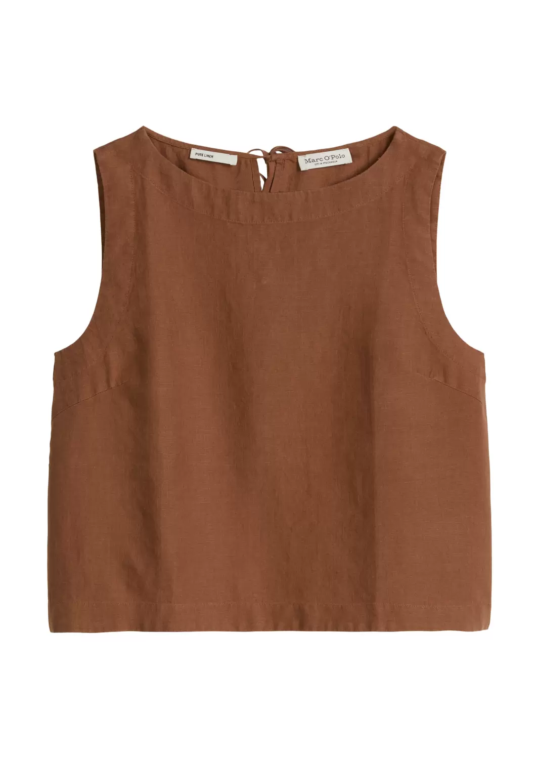 Ärmellose Leinenbluse regular