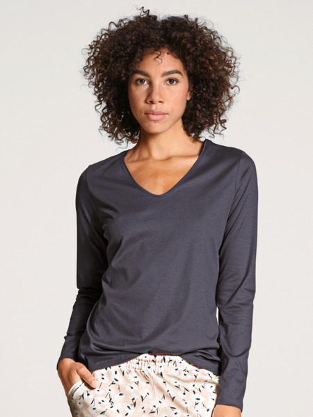 DAMEN Top langarm - 378/graystone
