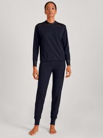 DAMEN Pyjama mit Bündchen, dark lapis blue