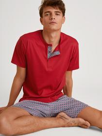 HERREN Pyjama kurz, amaranth