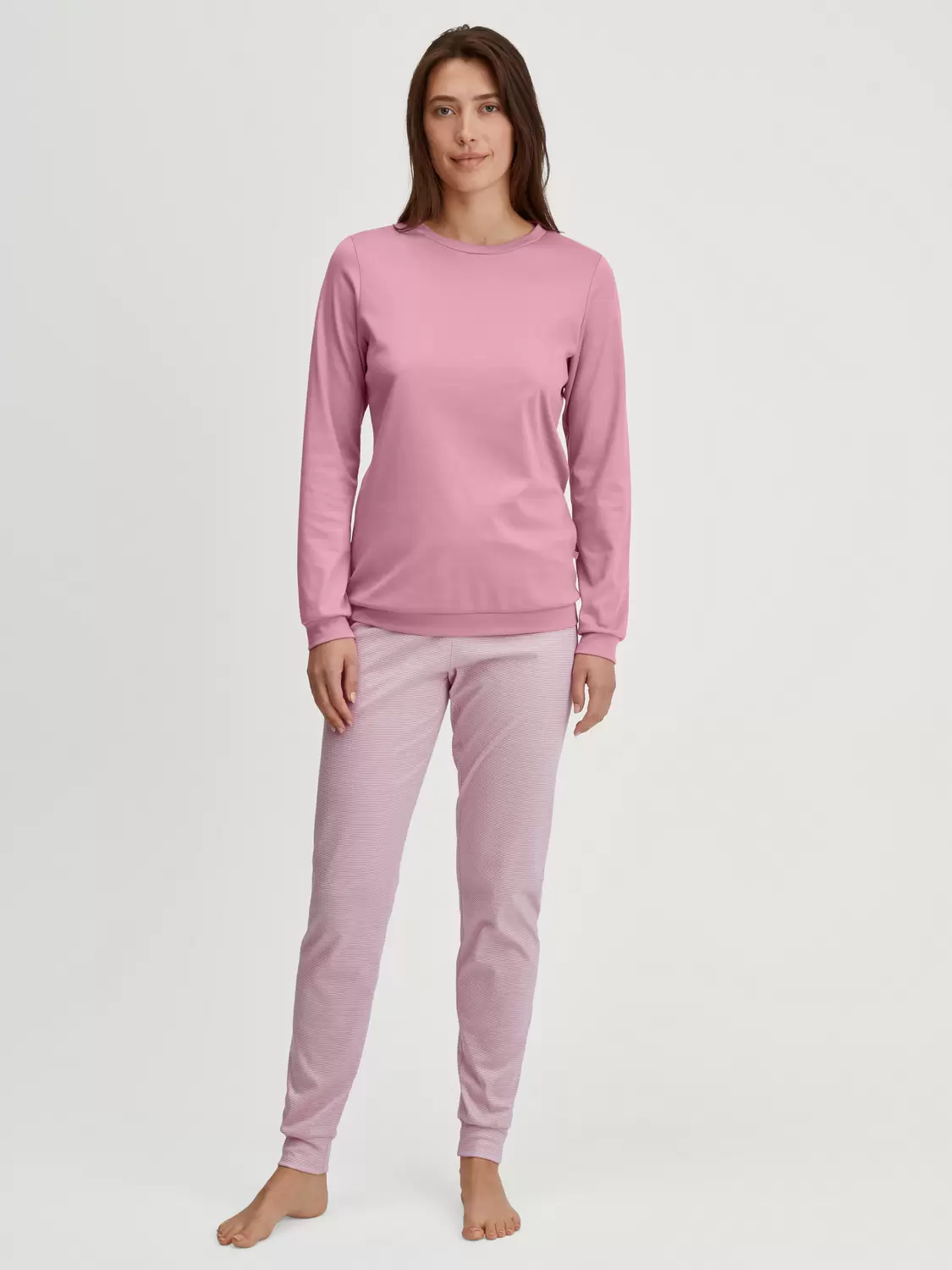 DAMEN Pyjama mit Bündchen