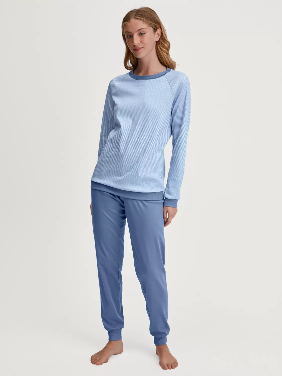 DAMEN Pyjama mit Bündchen