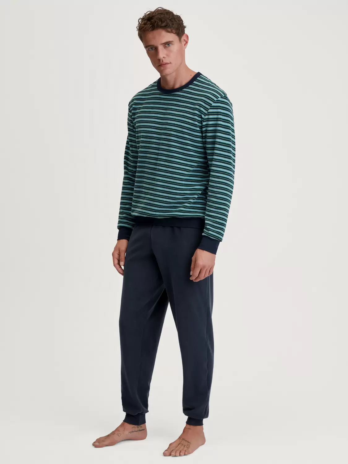 HERREN Pyjama mit Bündchen
