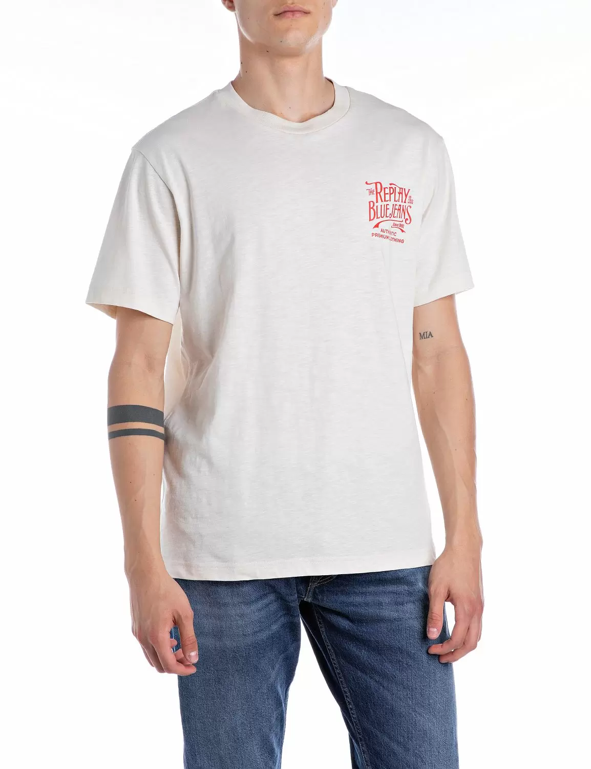 T-Shirt aus geflammtem Jersey