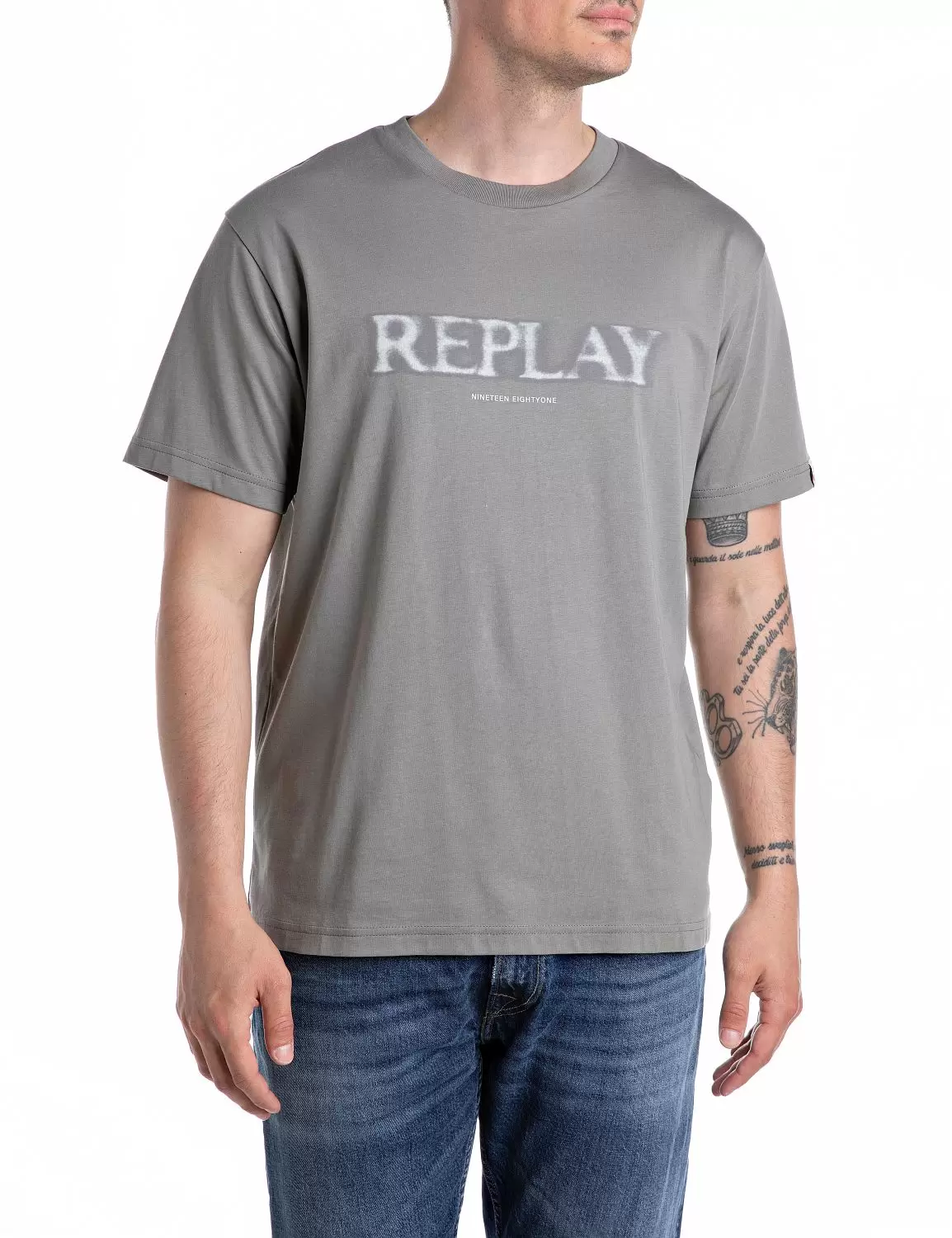 T-Shirt mit verschwommenem Schriftzug