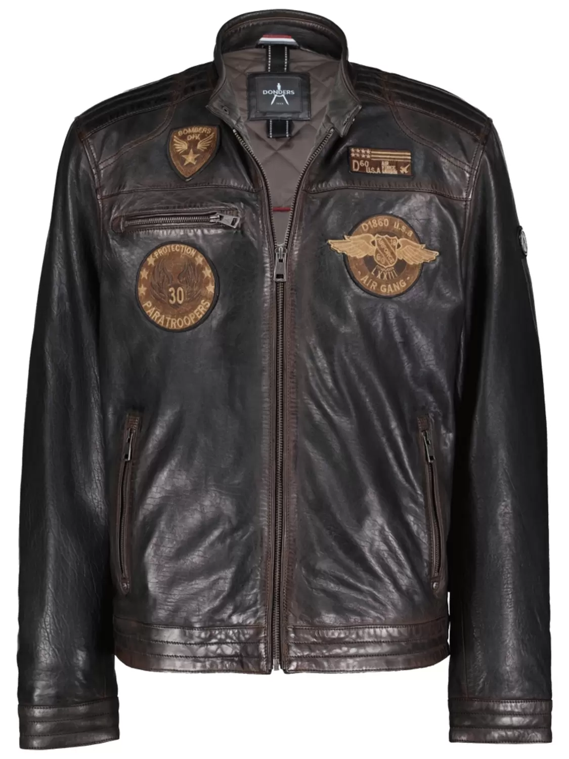 Leather Jacket with Badges