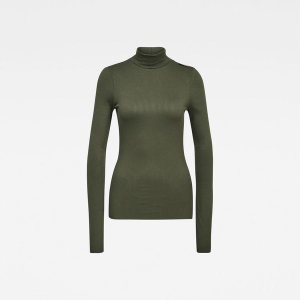 Slim Rib Mock Neck ls