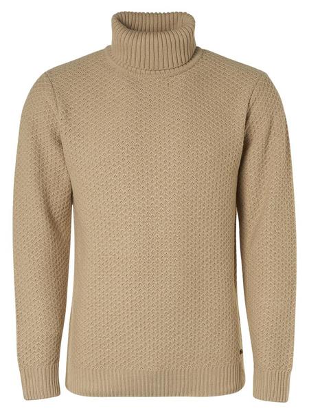 Pullover Rollneck Solid Jacquard with Wool