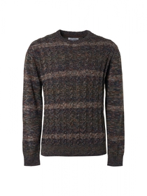 Pullover Crewneck Cable Jacquard Degrade Colours