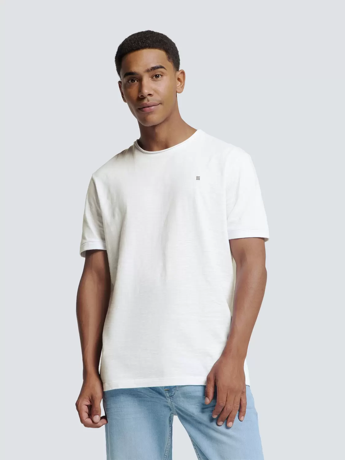 T-Shirt Crewneck Slub - 010/White