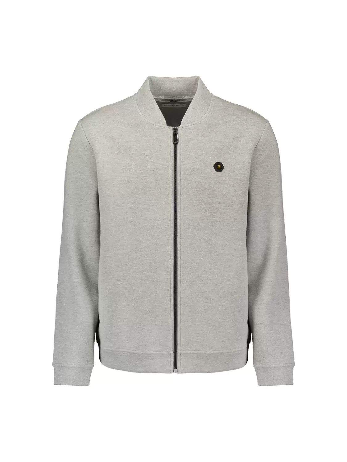 Sweater Full Zipper Pique Bomber - 102/Grey Melang