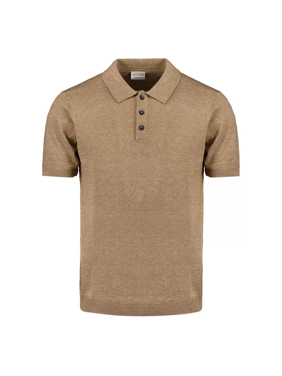 Pullover Short Sleeve Polo Melange With Linen