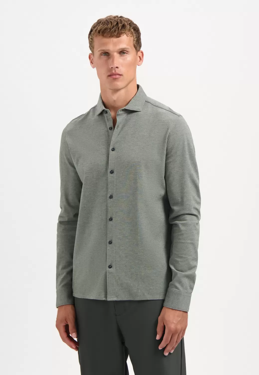Shirt Jersey Melange Stretch male