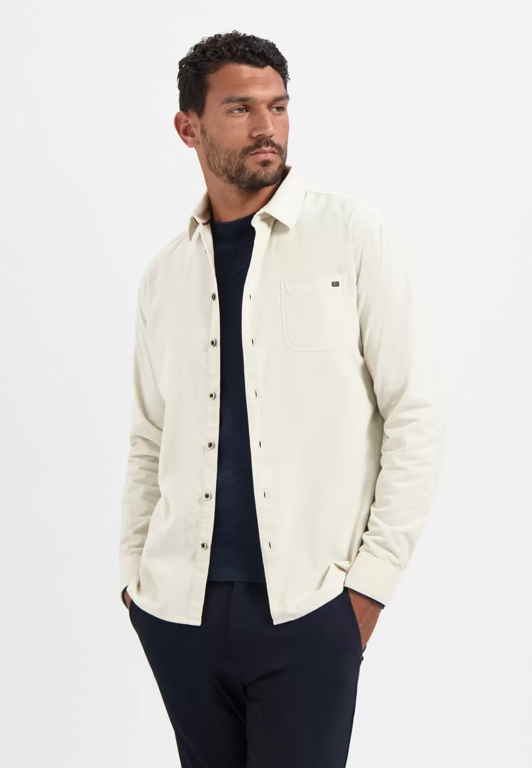 Shirt Solid Fine Herringbone