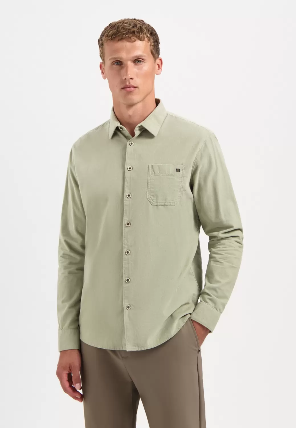 Shirt Solid Fine Herringbone