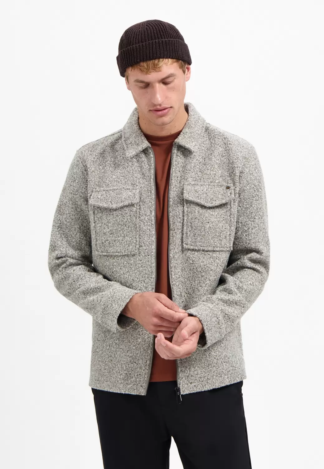 Overshirt Zipper Wool look
