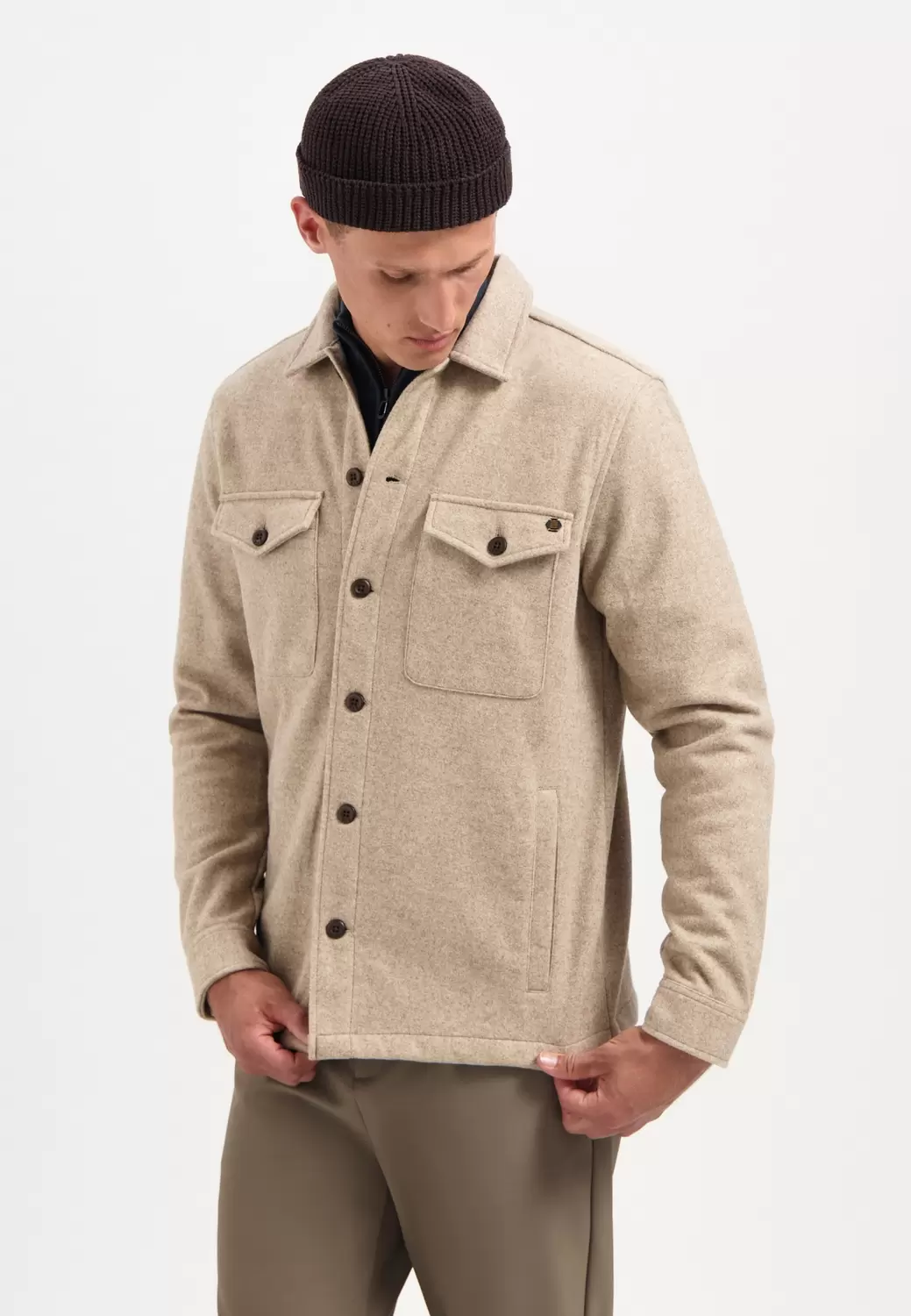 Overshirt Button Closure Melange