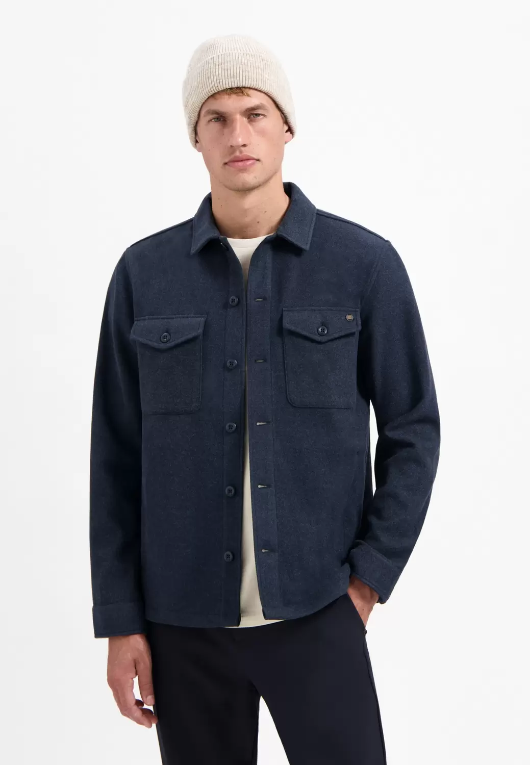 Overshirt Button Closure Melange
