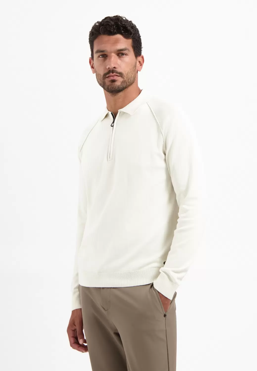 Pullover Polo Half Zip Solid