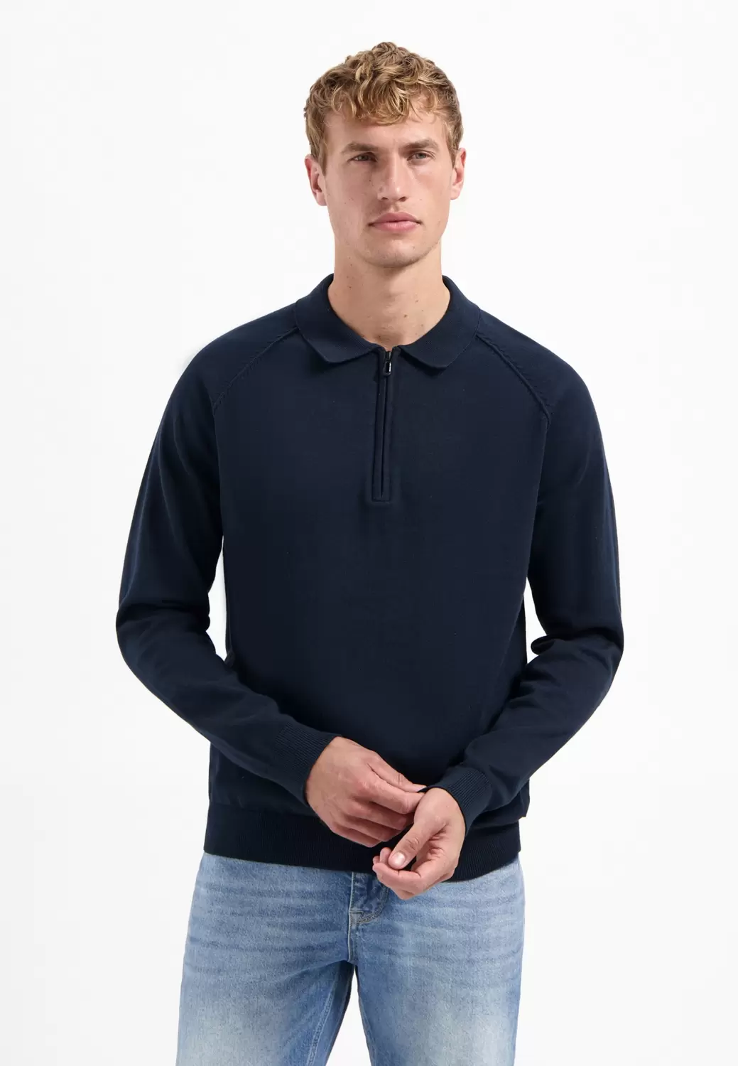 Pullover Polo Half Zip Solid male