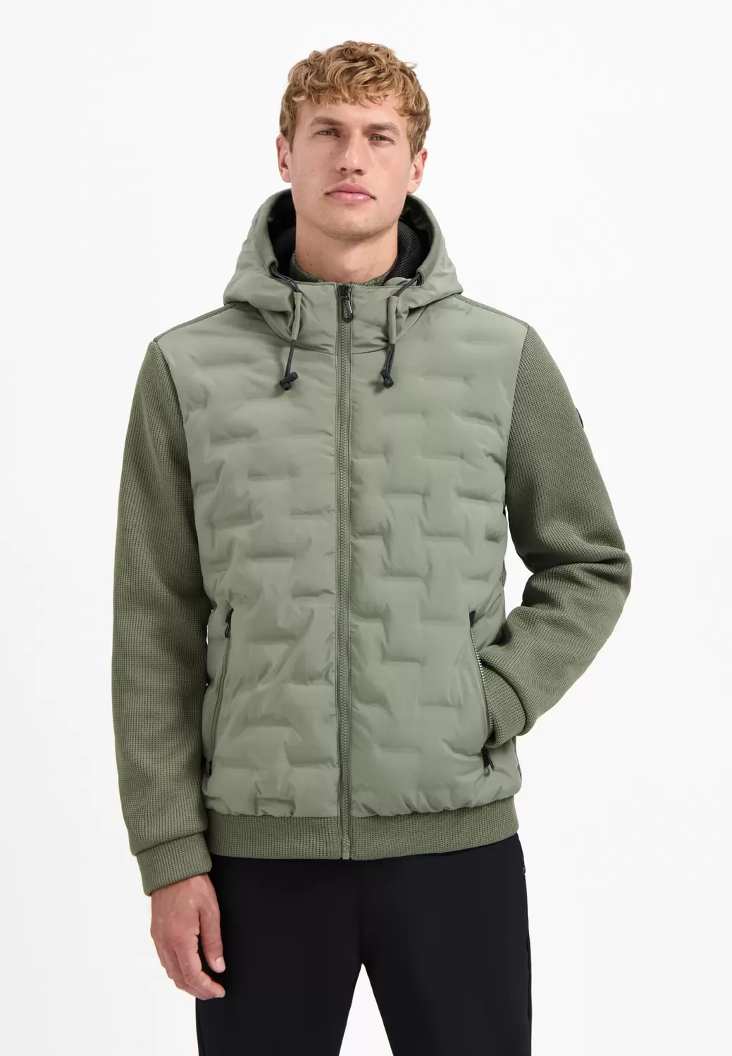 Jacket Short Fit Sealed Hooded Knitte - 123/Steel