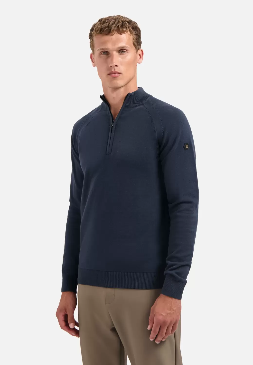 Pullover Half Zip High Collar Solid male