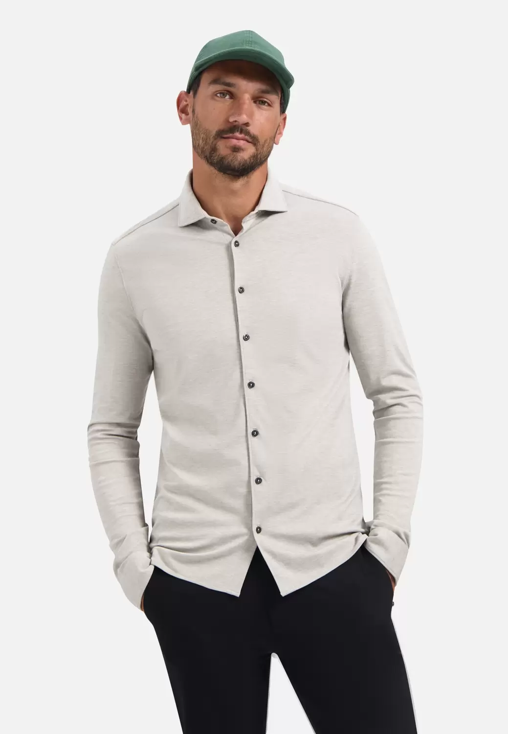 Shirt Jersey Melange Stretch male