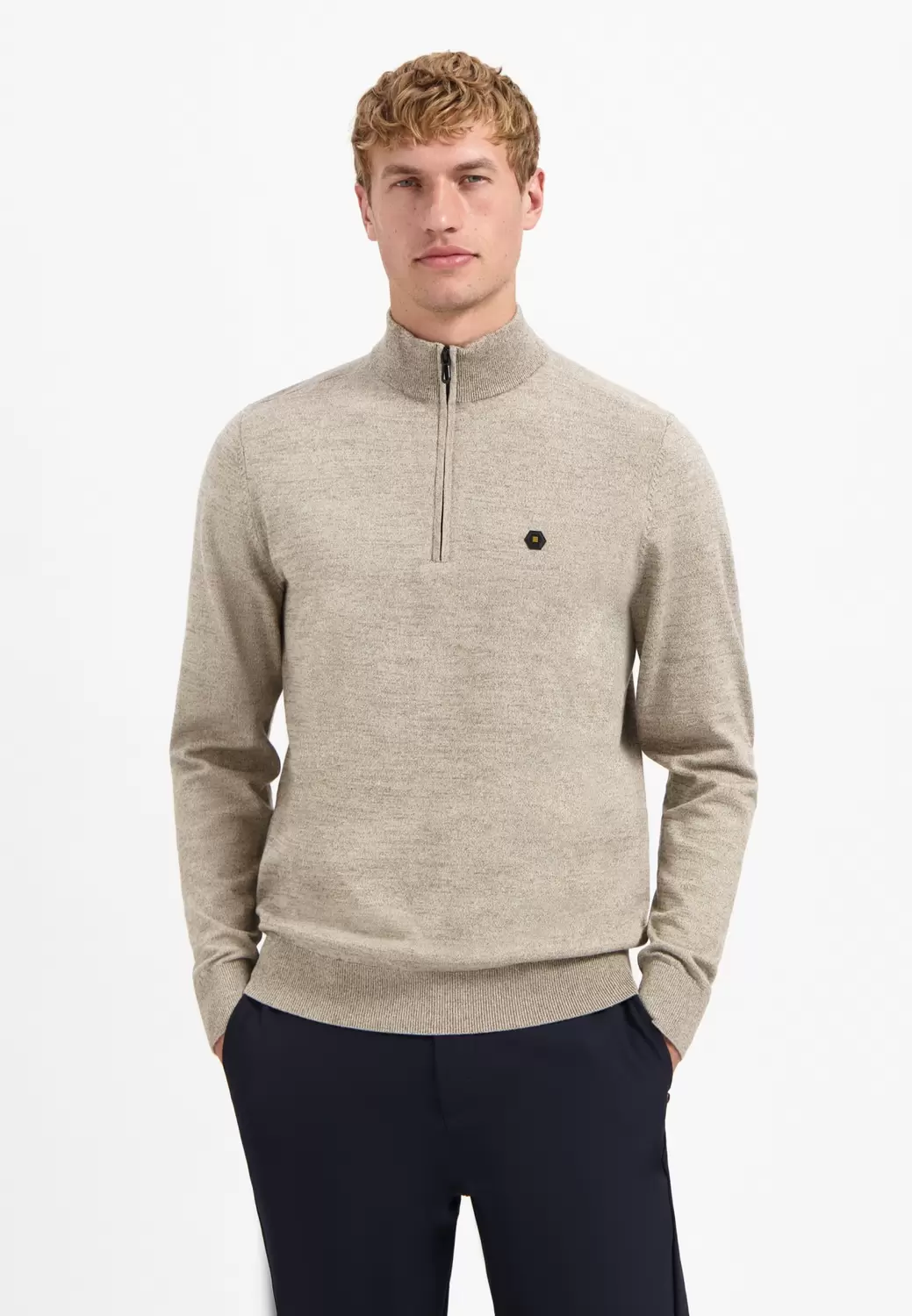 Pullover Half Zip 2 Coloured Melang male