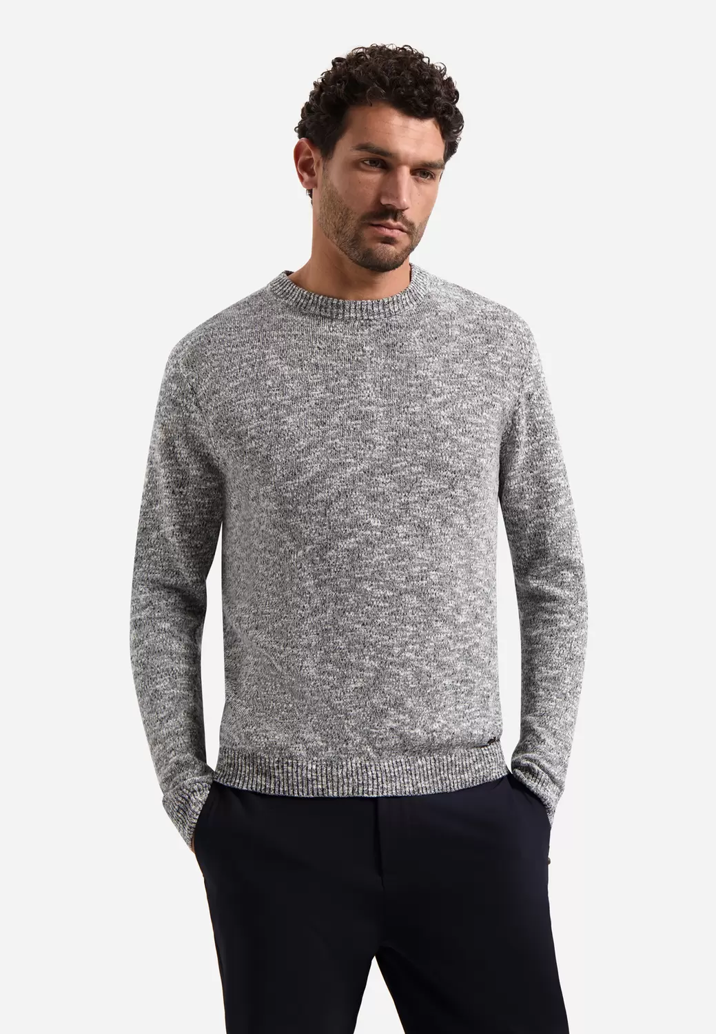 Pullover Crewneck Melange With Linen