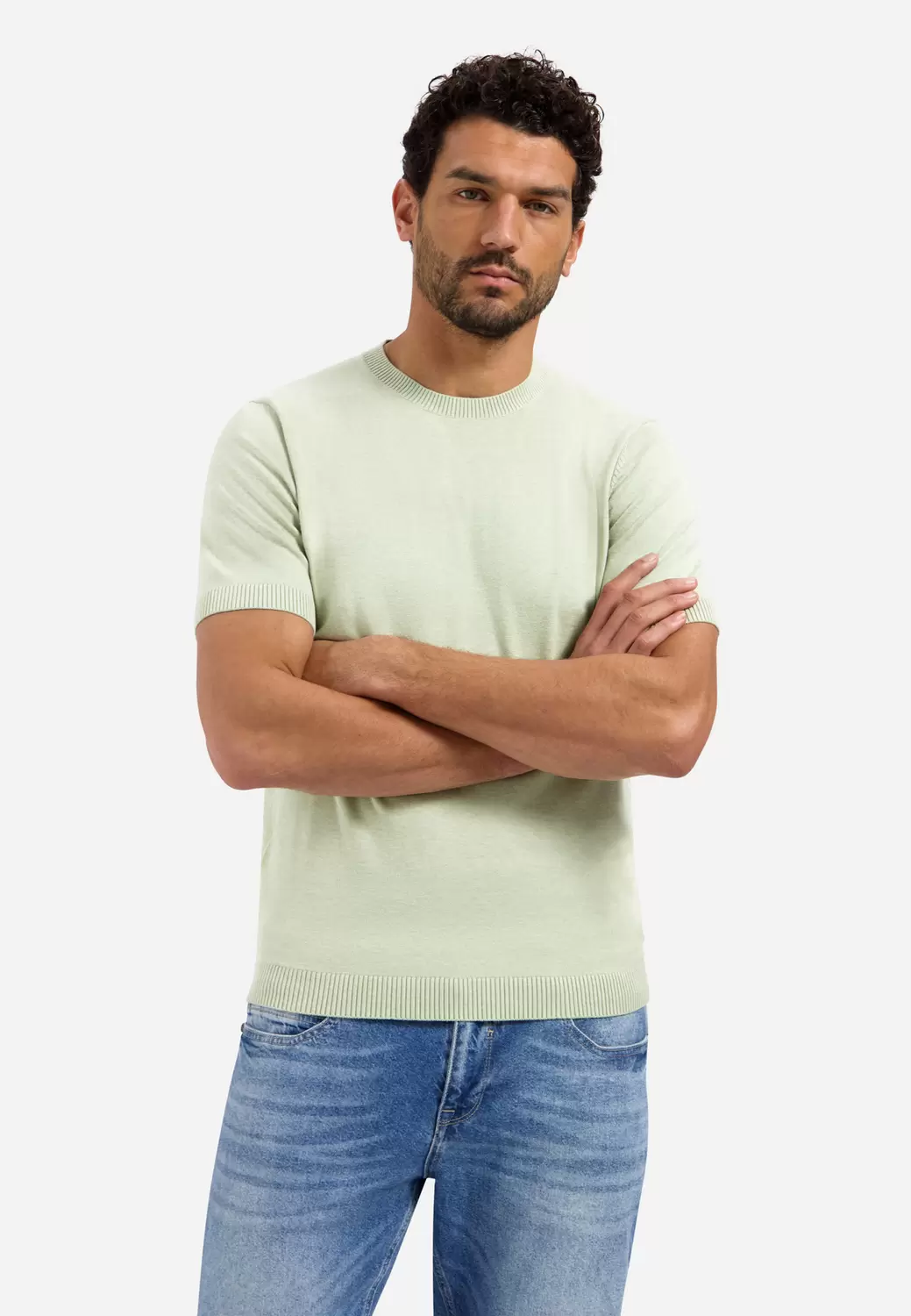 Pullover Short Sleeve Crew Neck Mel male