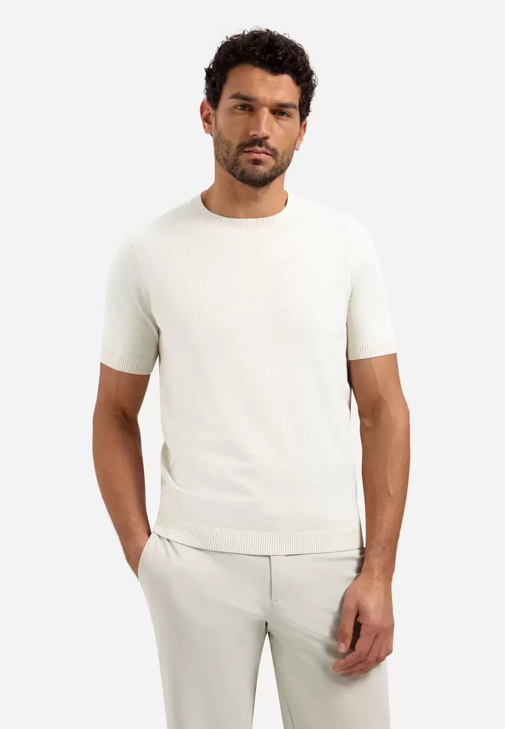 Pullover Short Sleeve Crew Neck Mel male