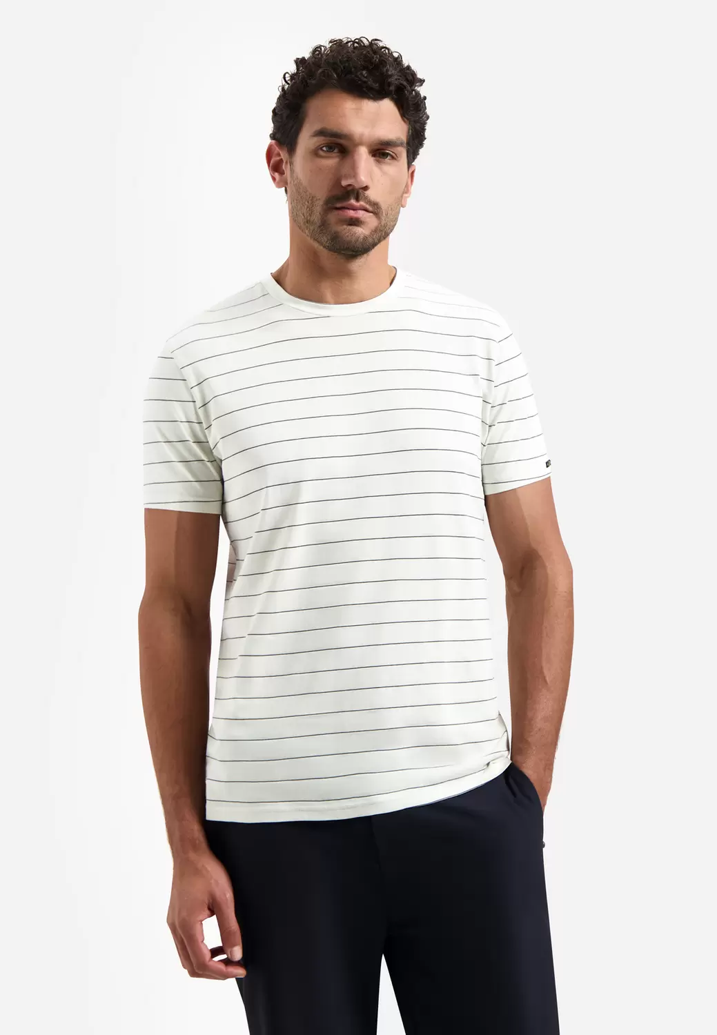 T-Shirt Crewneck Pin Stripe Garment