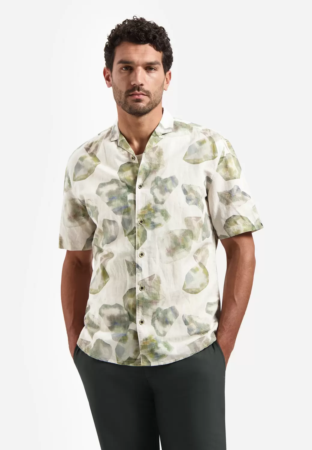 Shirt Short Seeve Aover Printed mae
