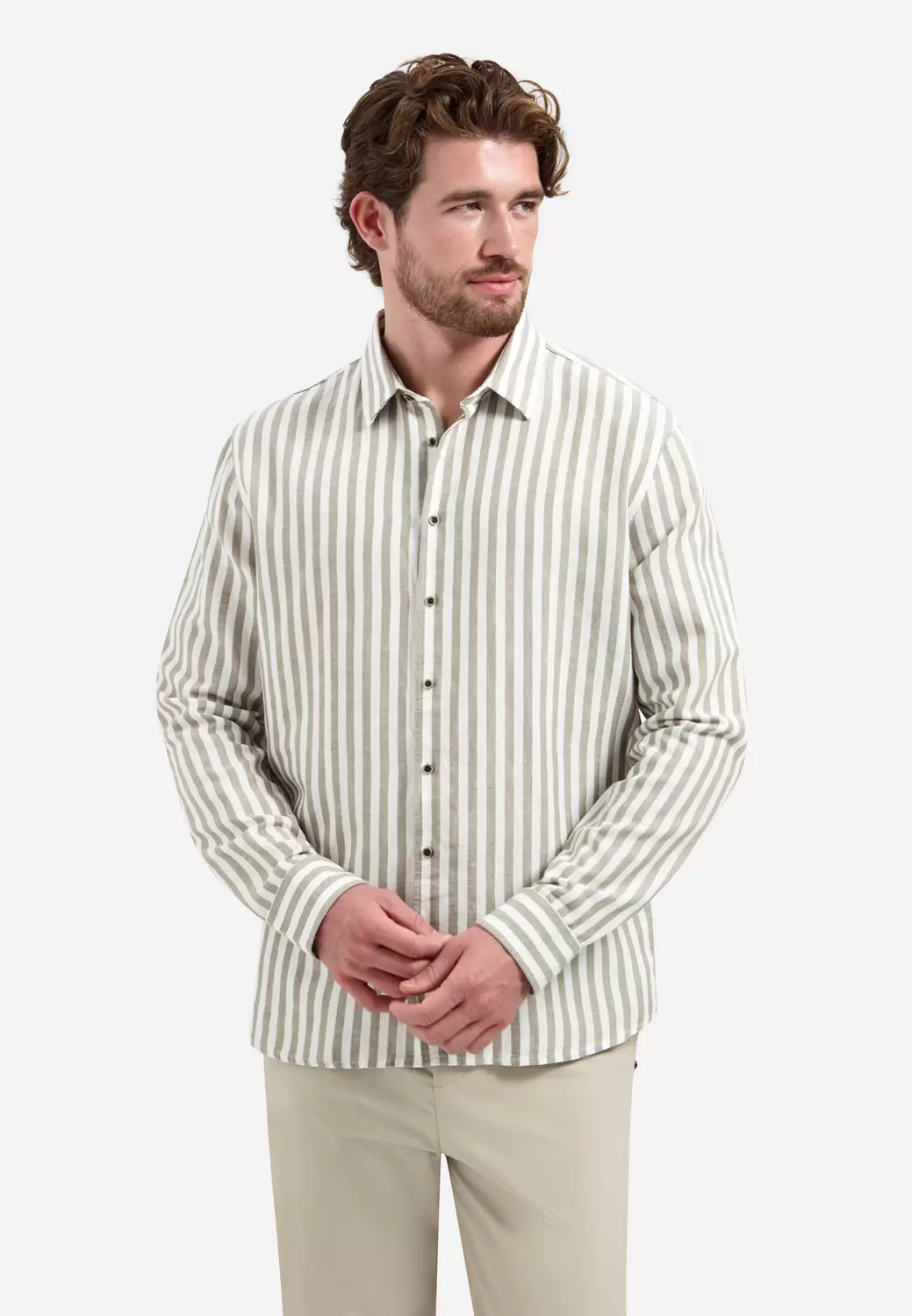 Shirt Vertical Big Stripe With Line male