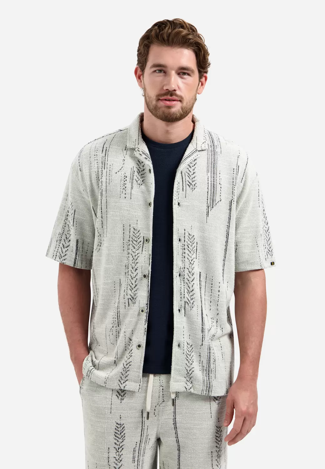 Shirt Short Sleeve Jacquard Fancy