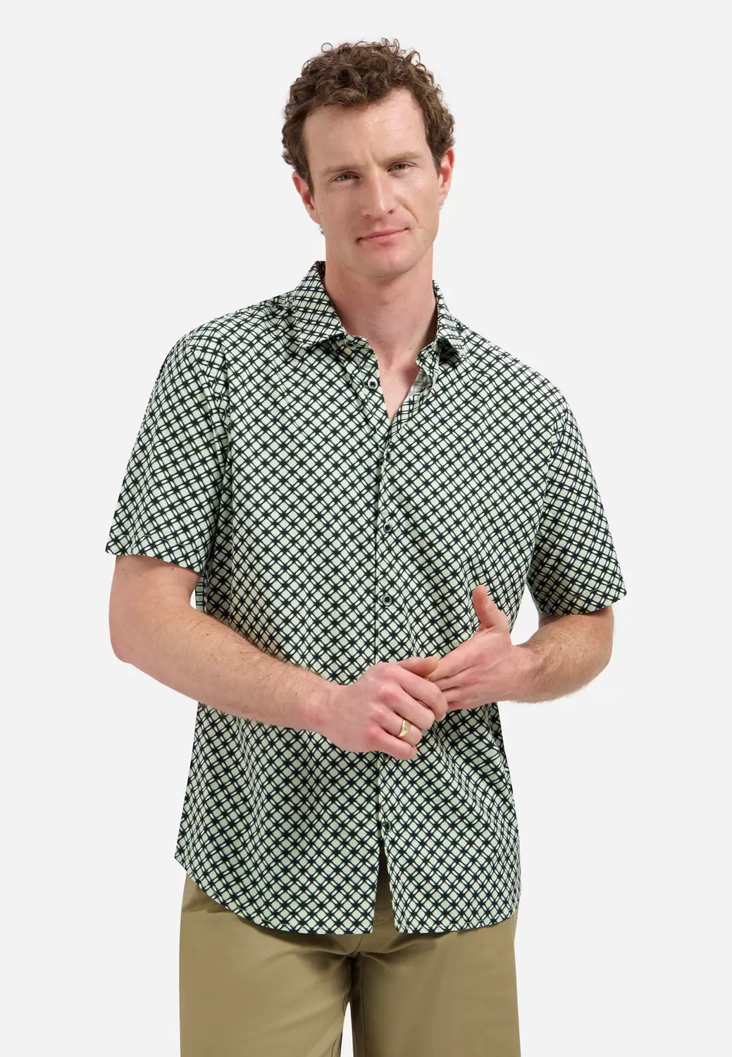 Shirt Short Sleeve Stretch Allover