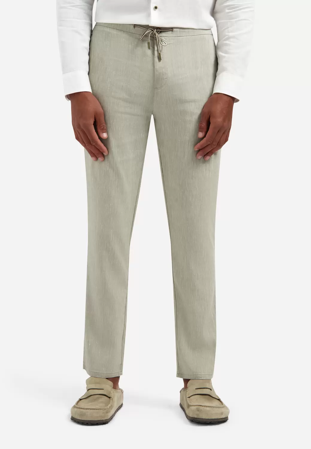 Pants With Linen Yarn Dyed male